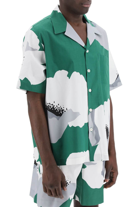 Valentino Garavani Flower Portrait Print Poplin Bowling Shirt