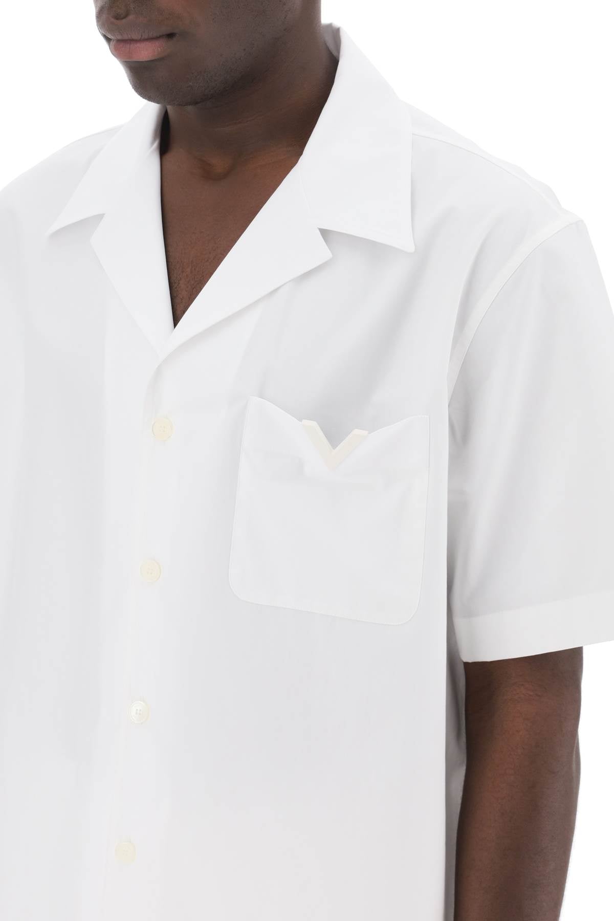 Valentino Garavani V Detail Bowling Shirt With V-