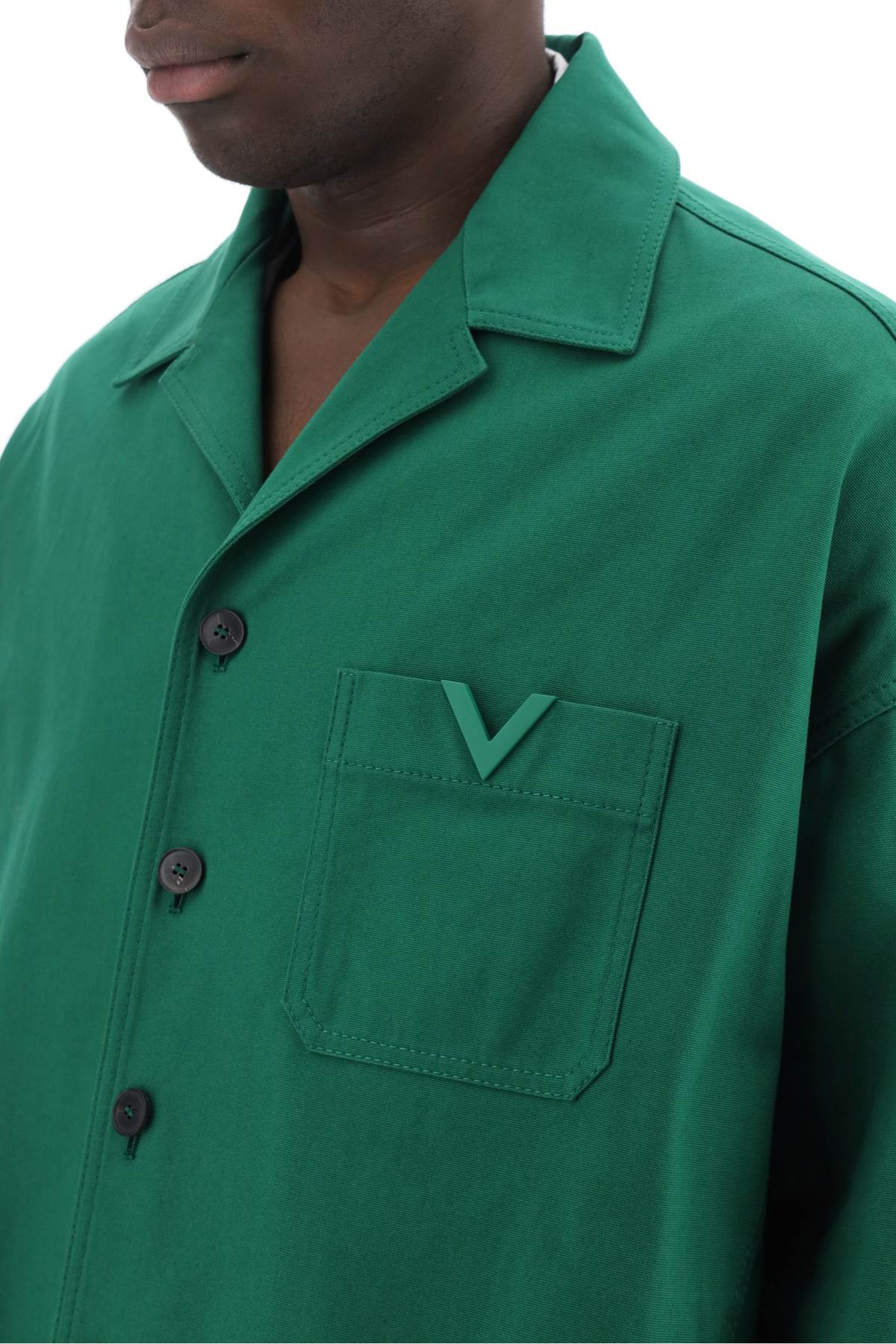 Valentino Garavani Canvas Overshirt With V Detail