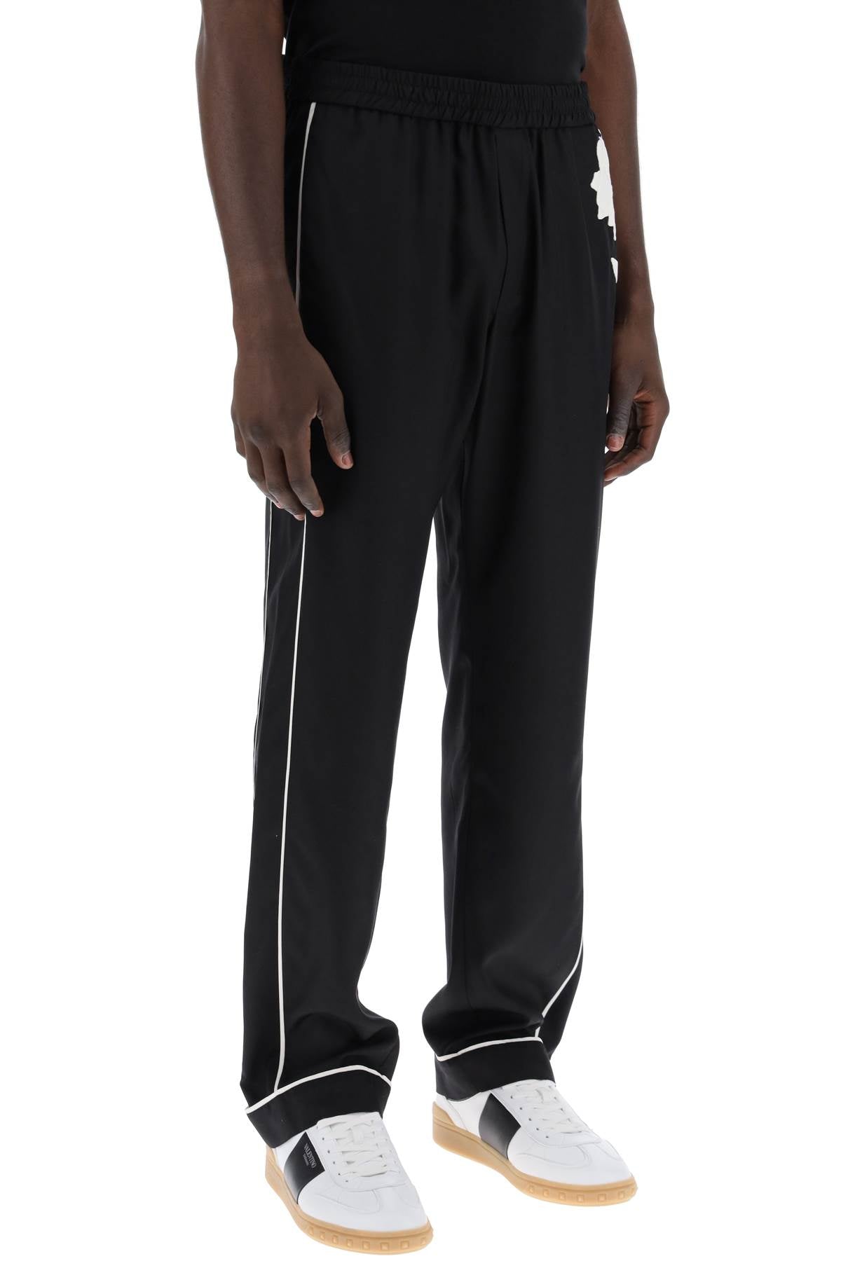 Valentino Garavani Silk Poplin Trousers In Eight