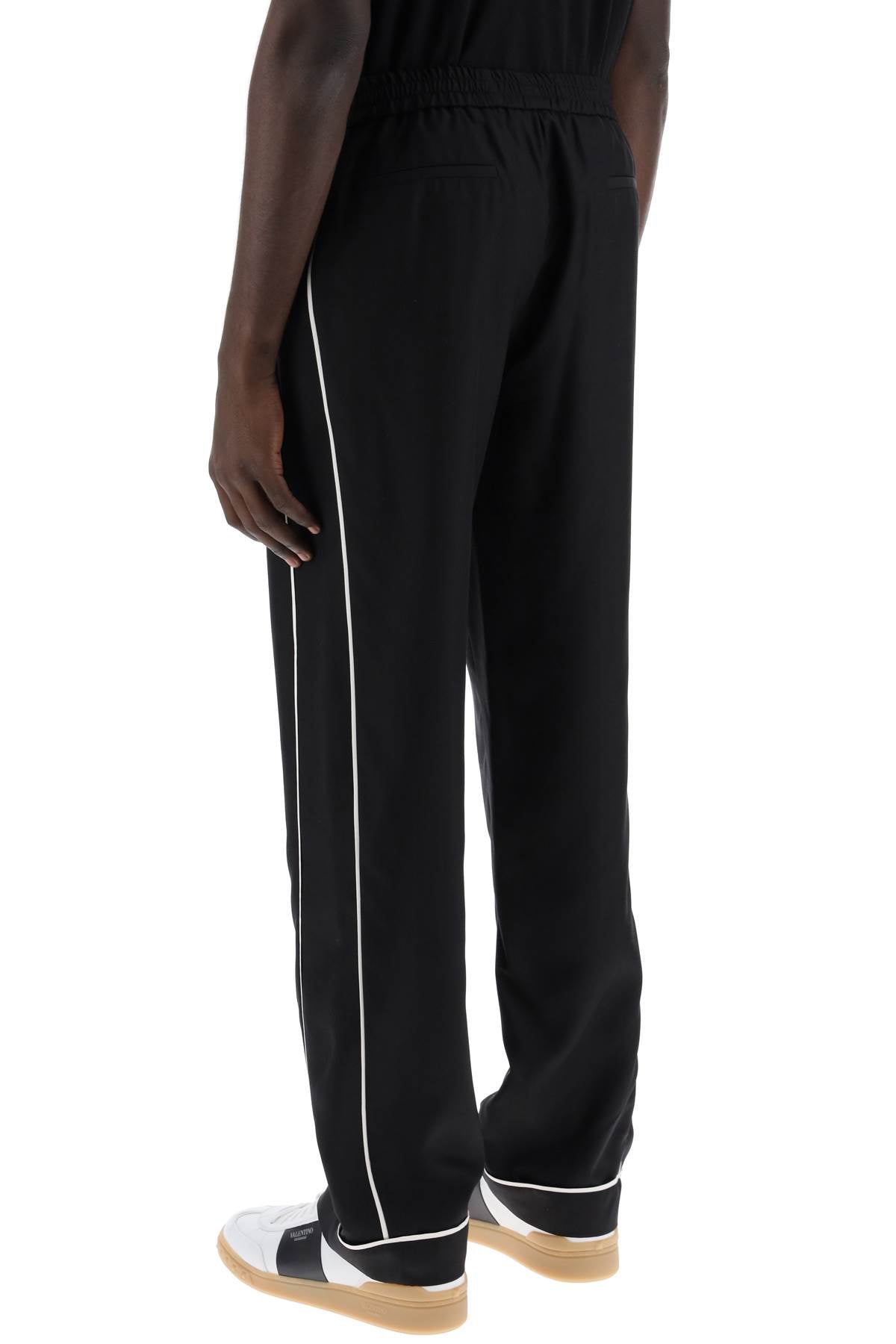 Valentino Garavani Silk Poplin Trousers In Eight