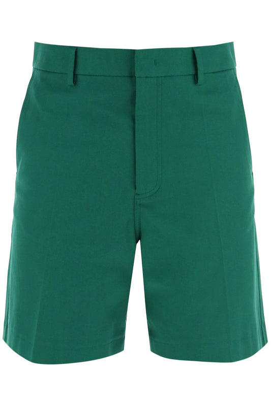 Valentino Garavani Canvas Bermuda Shorts With V Detail