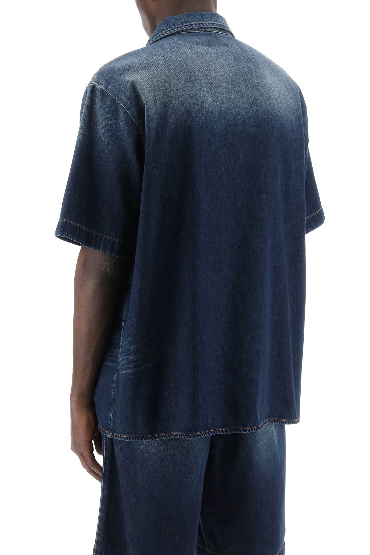 Valentino Garavani Denim Chambray Bowling Shirt