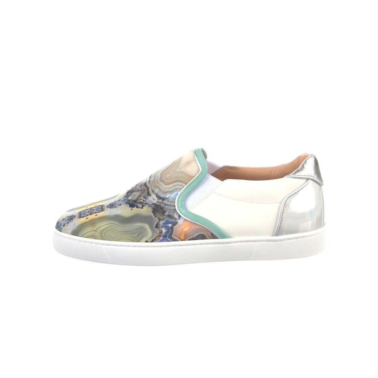 Christian Louboutin Star Agate Print Sailor Boat Orlato Flat White Multi
