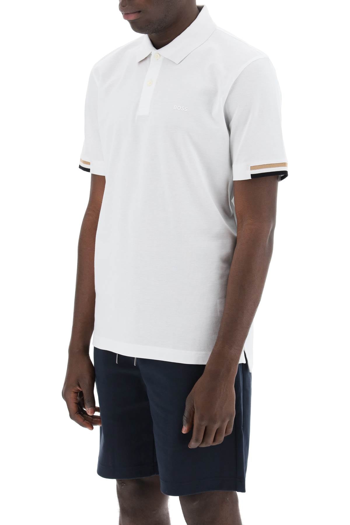 Boss Parlay Polo Shirt With Stripe Detail