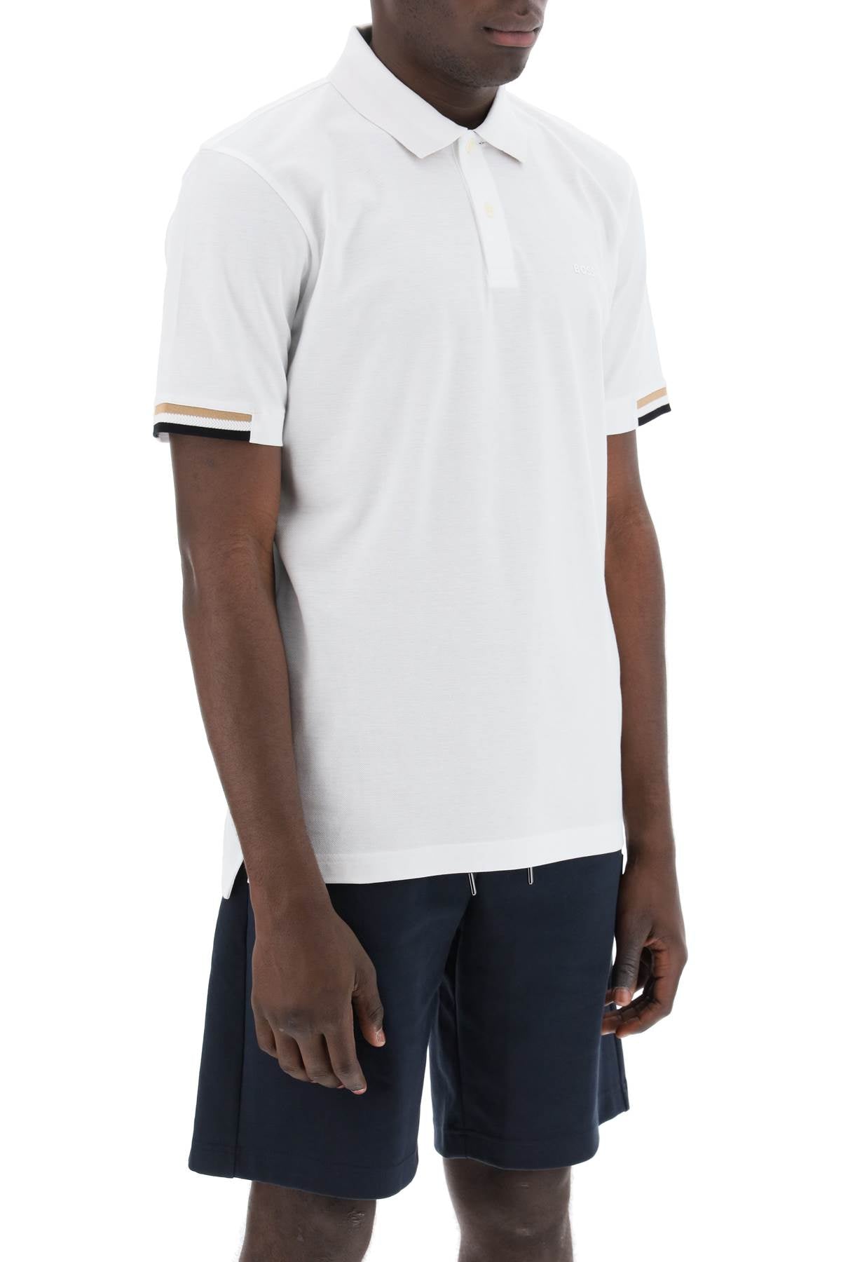 Boss Parlay Polo Shirt With Stripe Detail