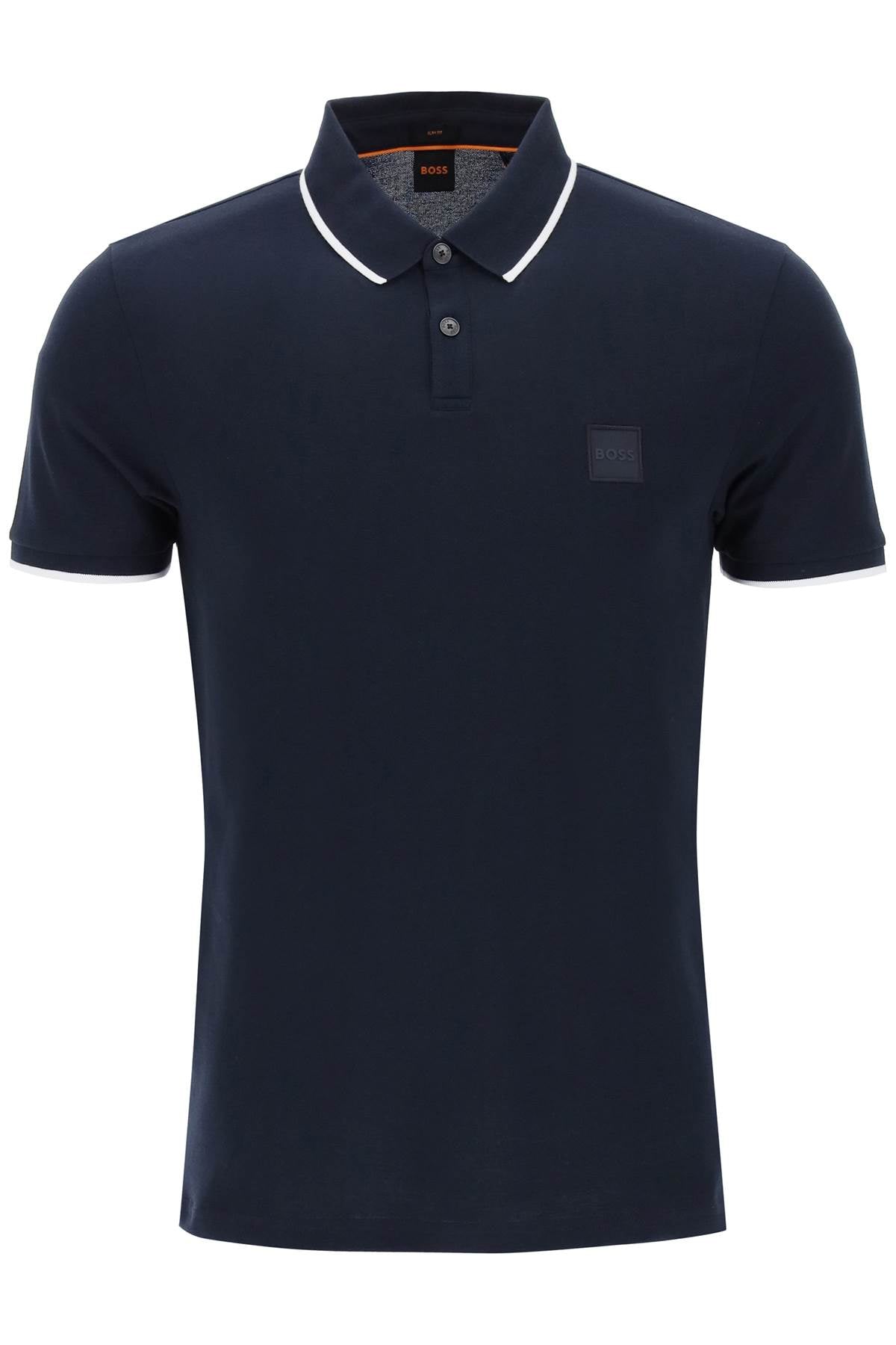 Boss Slim Fit Piqu Polo Shirt With Tipped