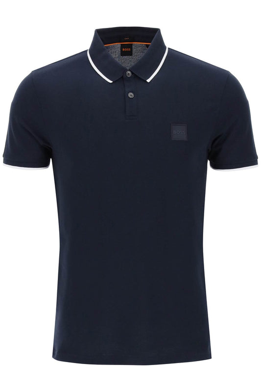 Boss Slim Fit Piqu Polo Shirt With Tipped