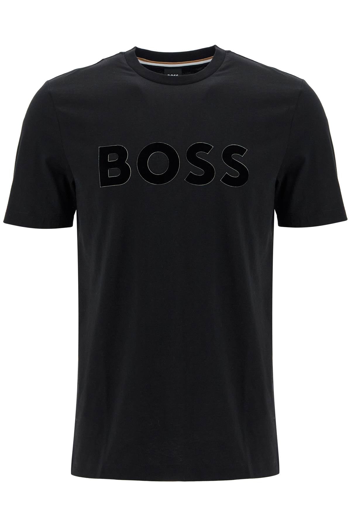 Boss Flocked Logo T-Shirt With