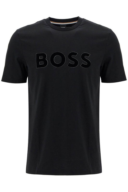 Boss Flocked Logo T-Shirt With