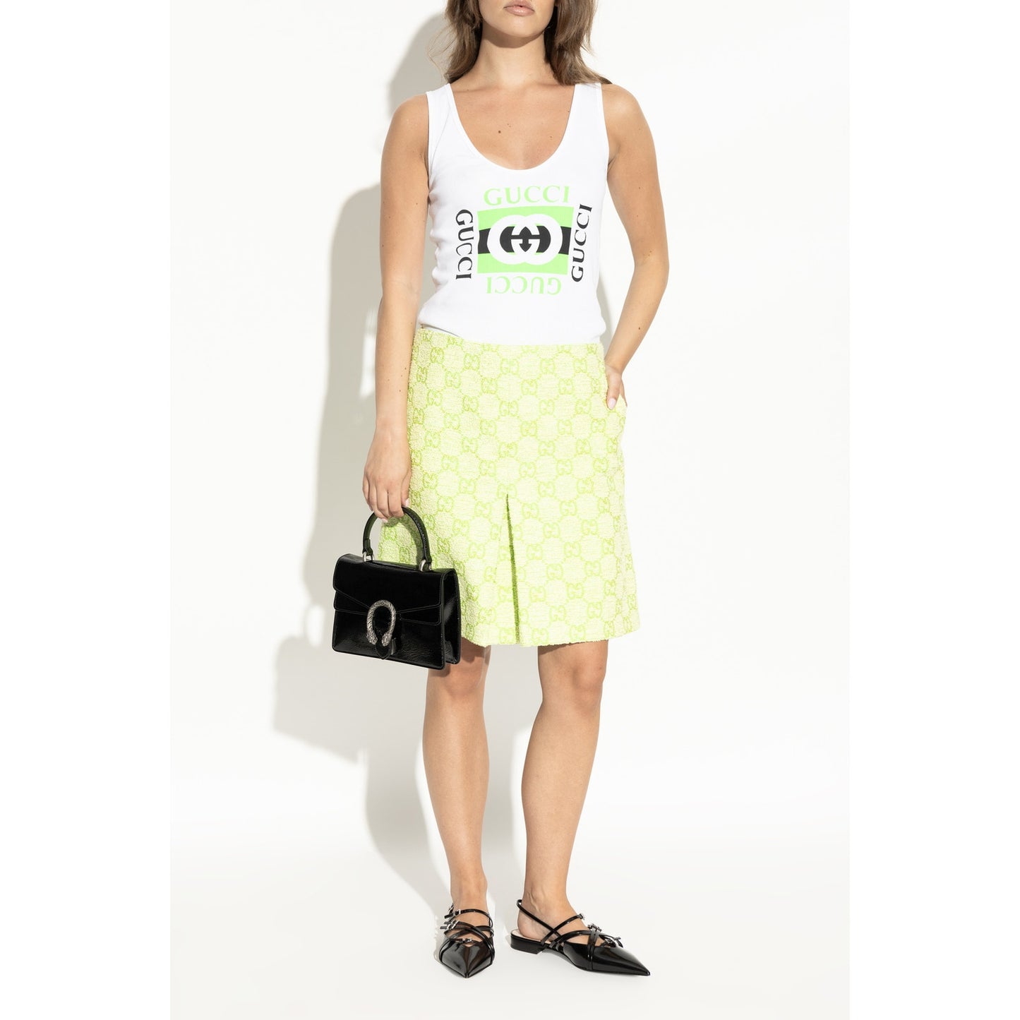 Gucci Seraphine Black Strappy Pointed toe  slingback Ballet Flats buckles