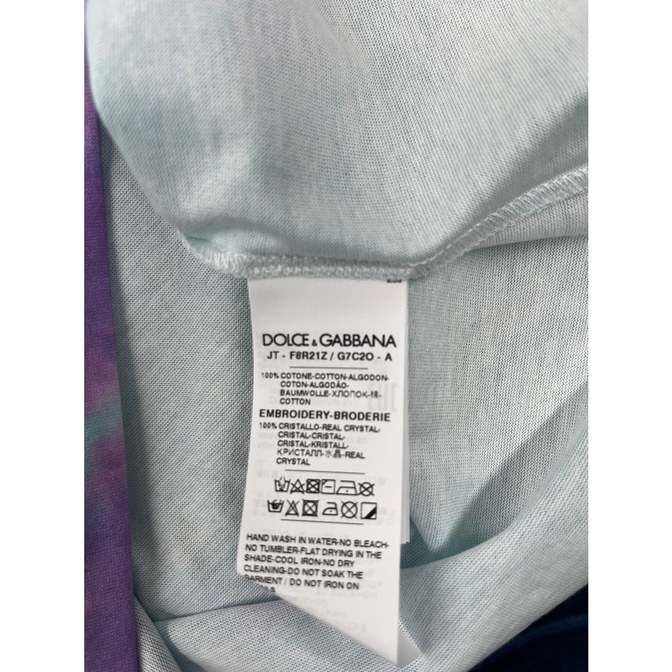 NWT Dolce & Gabbana Jennifer Jlo Crystal embellished tie-dye T-shirt IT 36 XXS