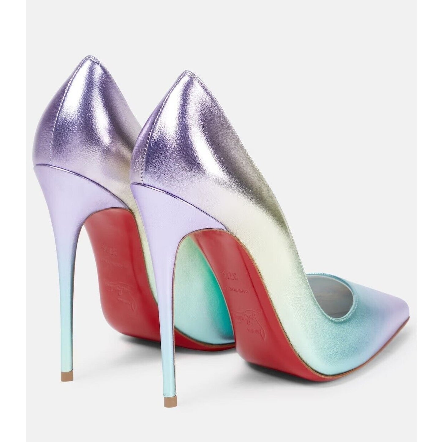 Christian Louboutin So Kate 120 Metallic Ombre pointed toe iridescent pumps 37