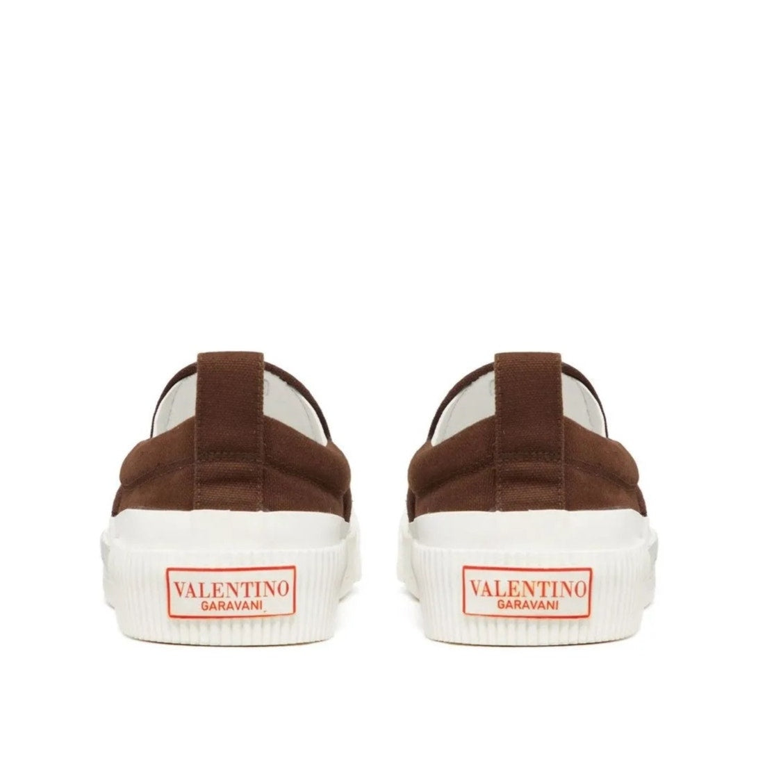 Valentino Garavani Brown VLTN Canvas Slip-on Sneakers