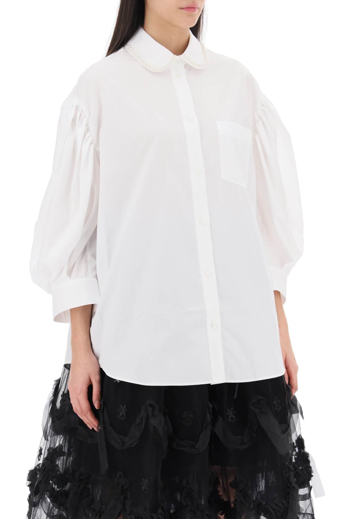 Simone Rocha Puff Sleeve Shirt With Embellishment