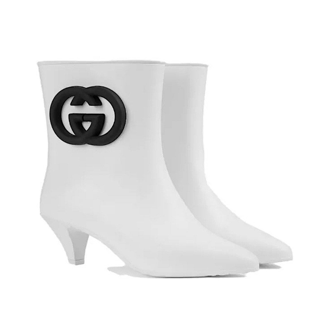 Gucci Women's Rubber ankle Rain Boot with Interlocking G