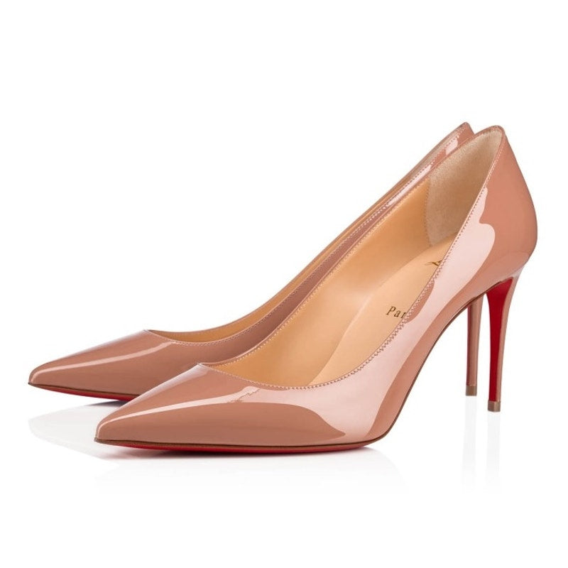 Christian Louboutin  Kate 85MM Patent Leather Pumps Nude