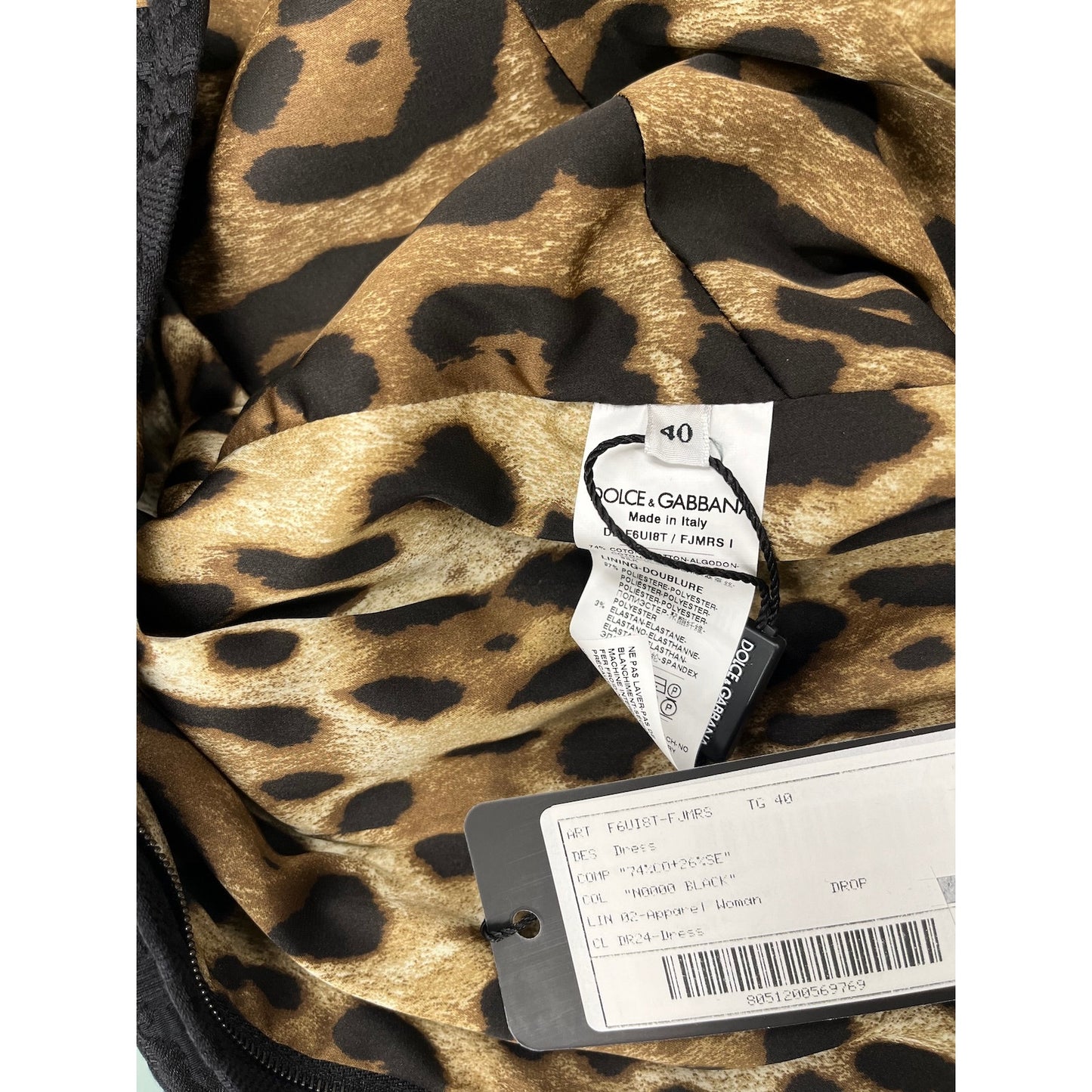 DOLCE & GABBANA Black A-line Brocade Jacquard Mini Dress 42 M