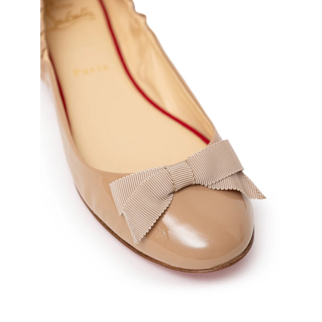 Christian Louboutin  Gloriana Patent leather Ballerina Flats Nude 36