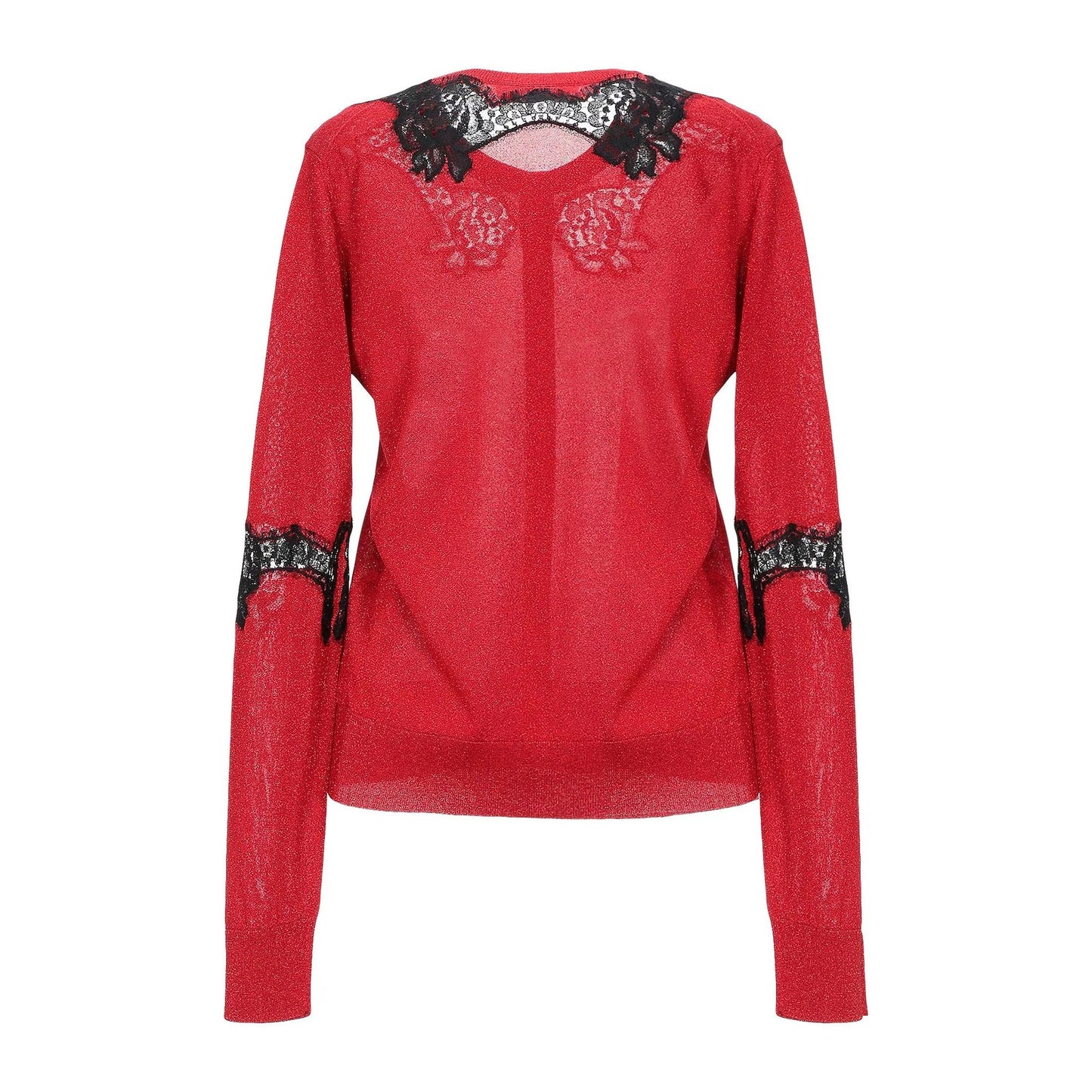 NWT Dolce & Gabbana Red Black Lame ace Cardigan top  IT 42 US M