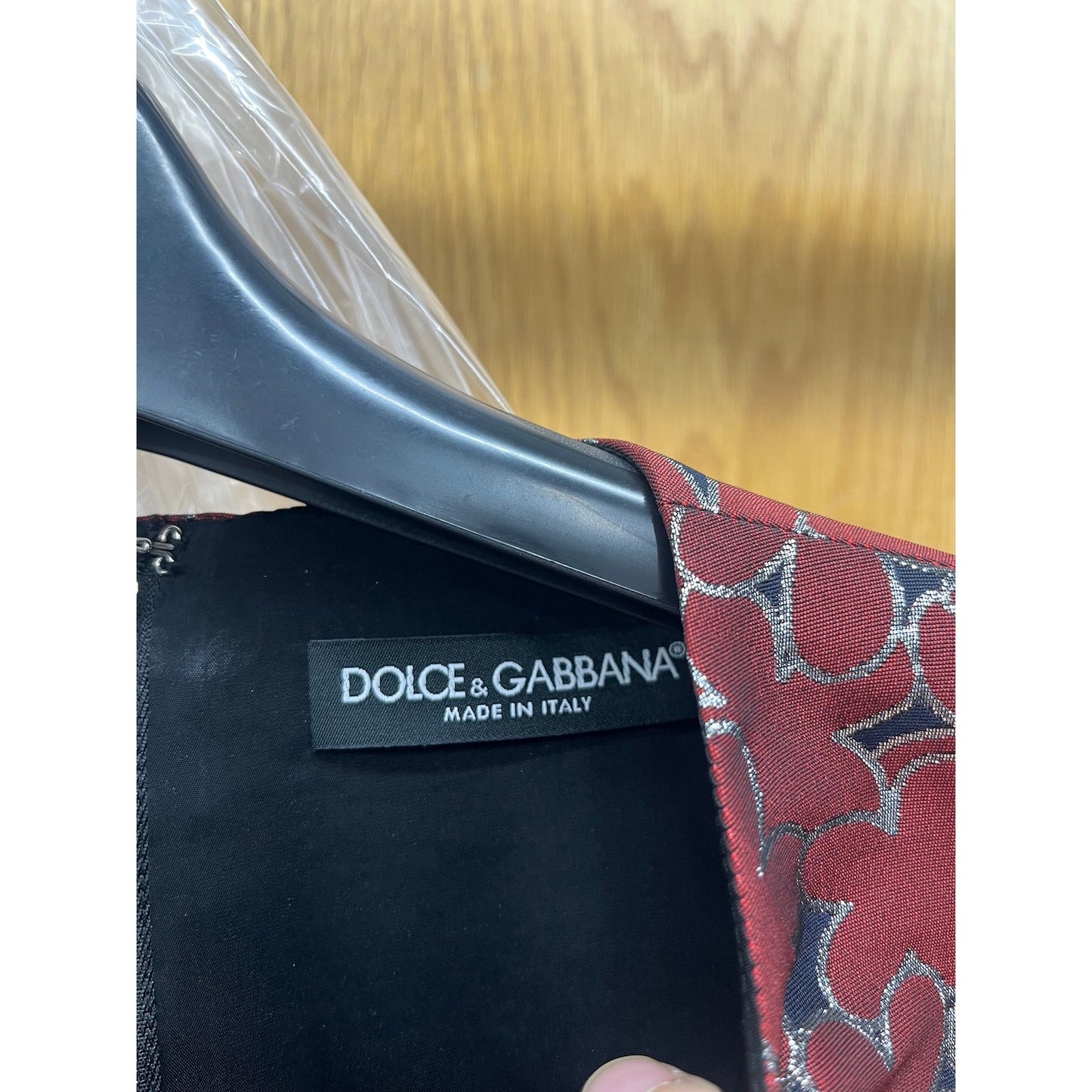 DOLCE & GABBANA Red Metallic Jacquard Sleeveless Mini Dress 40 S