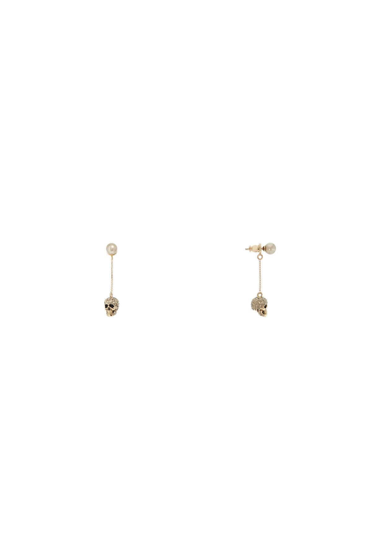 Alexander Mcqueen Skull Earrings With Pav And Chain