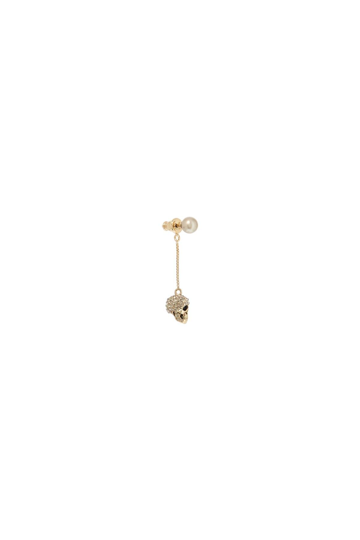 Alexander Mcqueen Skull Earrings With Pav And Chain