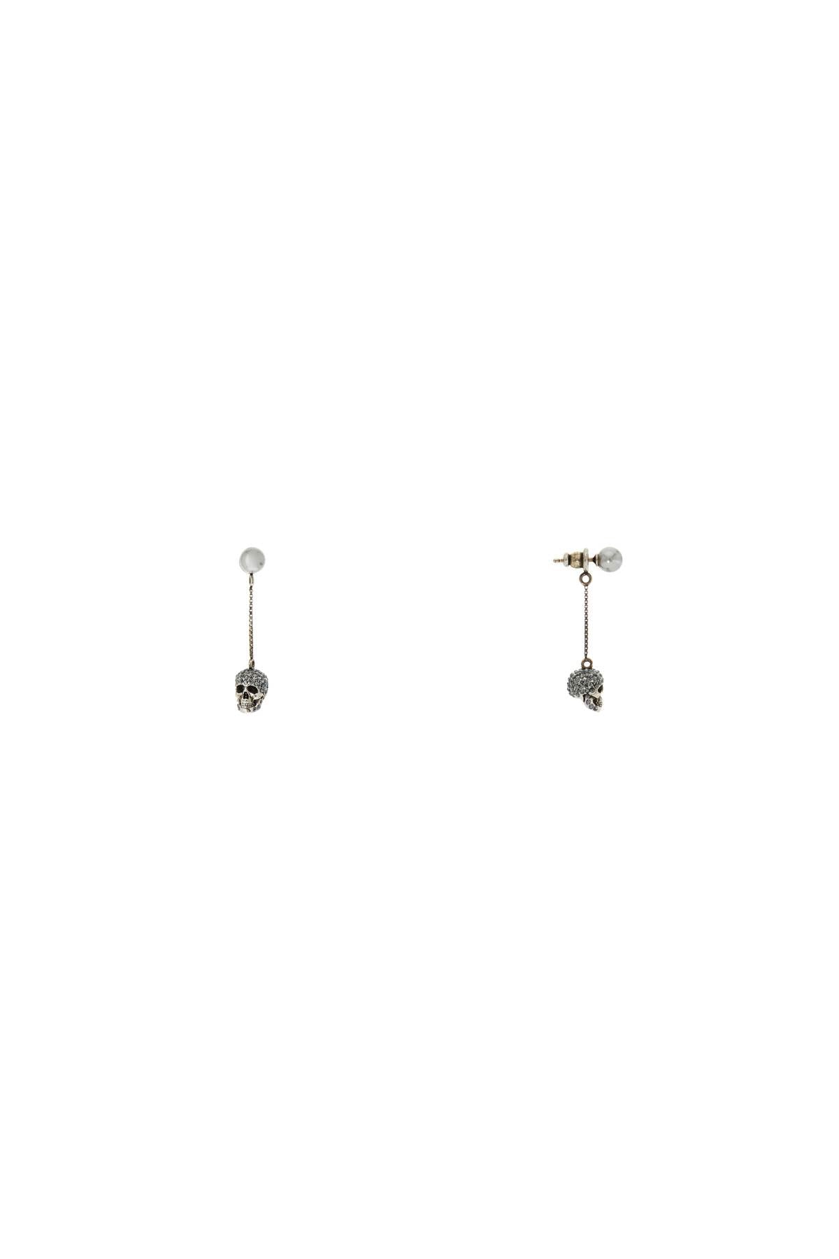 Alexander Mcqueen Skull Earrings With PavÃ© And Chain