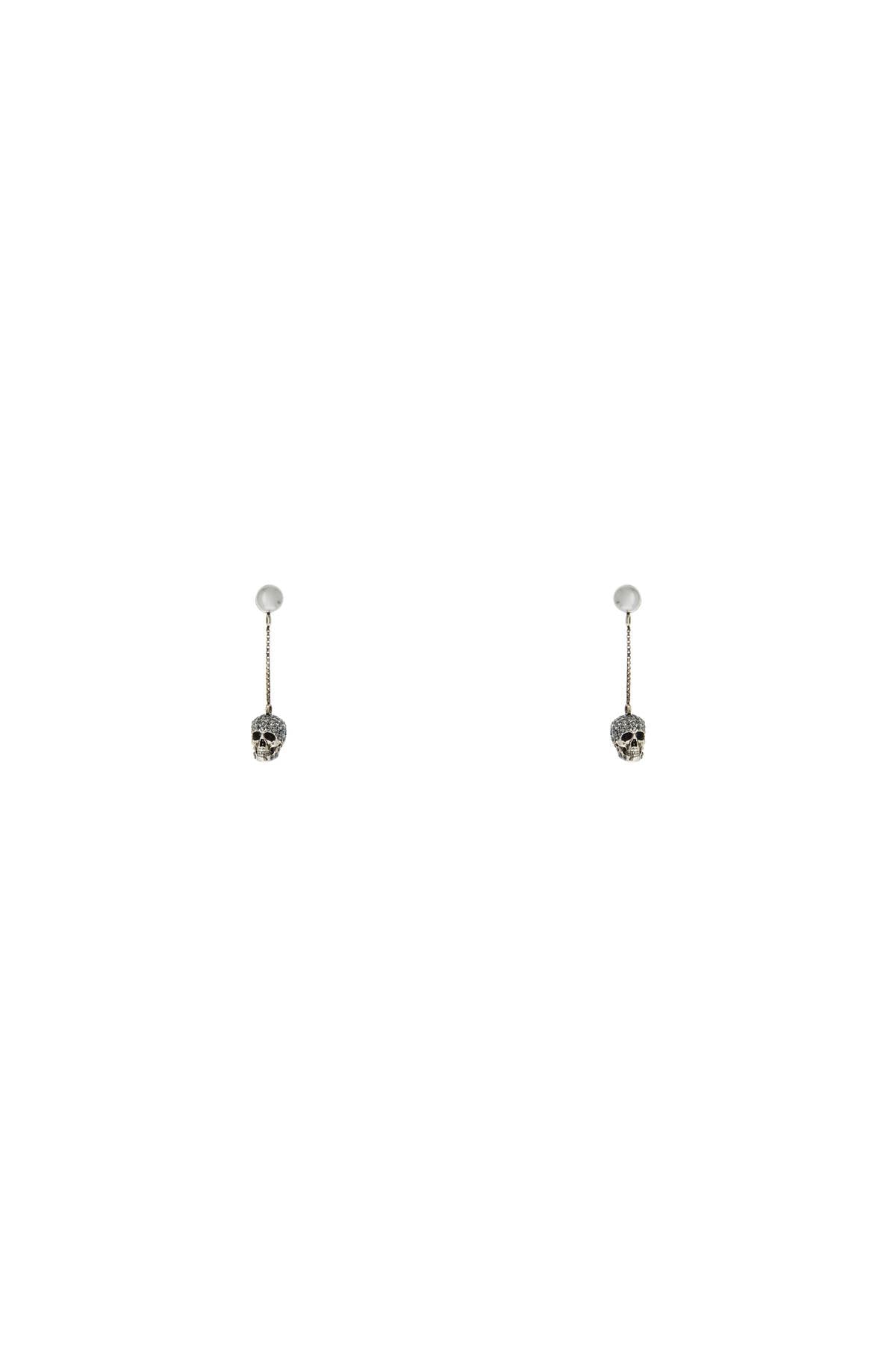 Alexander Mcqueen Skull Earrings With PavÃ© And Chain