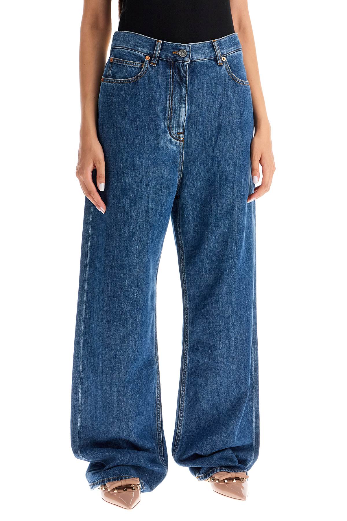 Valentino Garavani Baggy Cotton And Lyocell Jeans