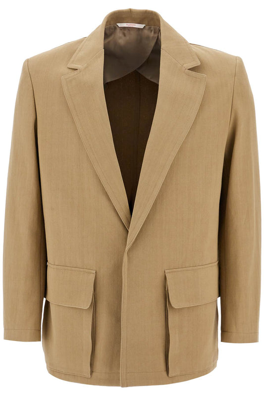 Valentino Garavani Single-Breasted Canvas Jacket