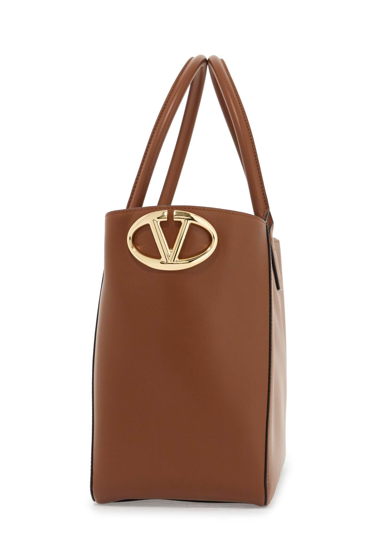 Valentino Garavani Nappa Calfskin Vlogo Side Tote Bag