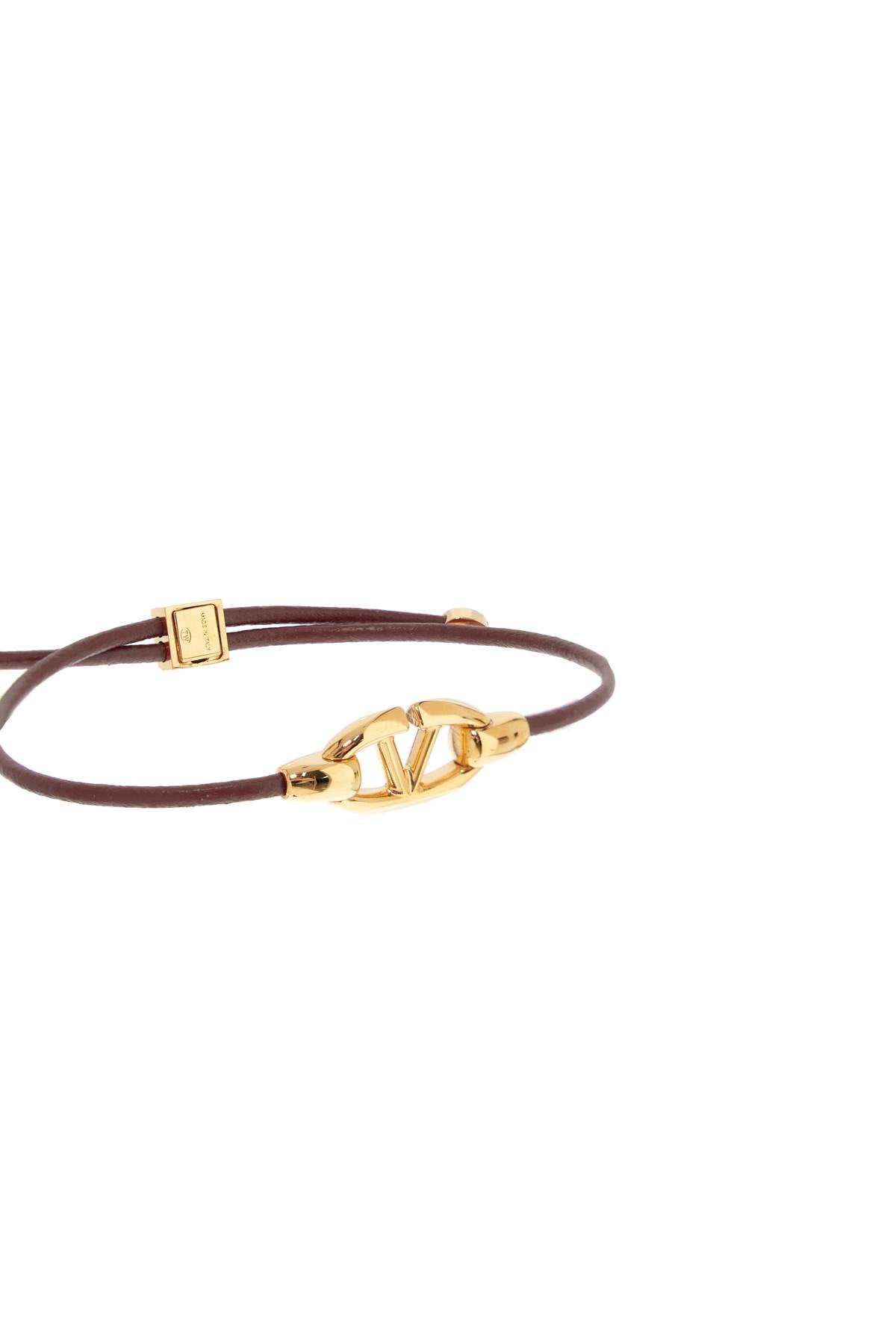 Valentino Garavani Leather Vlogo Bracelet The Bold