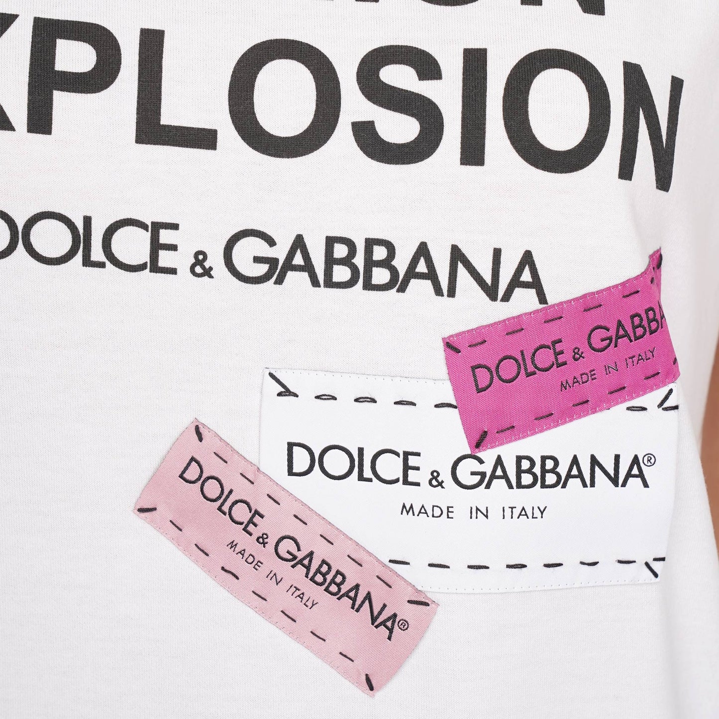NWT Dolce & Gabbana White Fashion Explosion T-shirt  IT 36