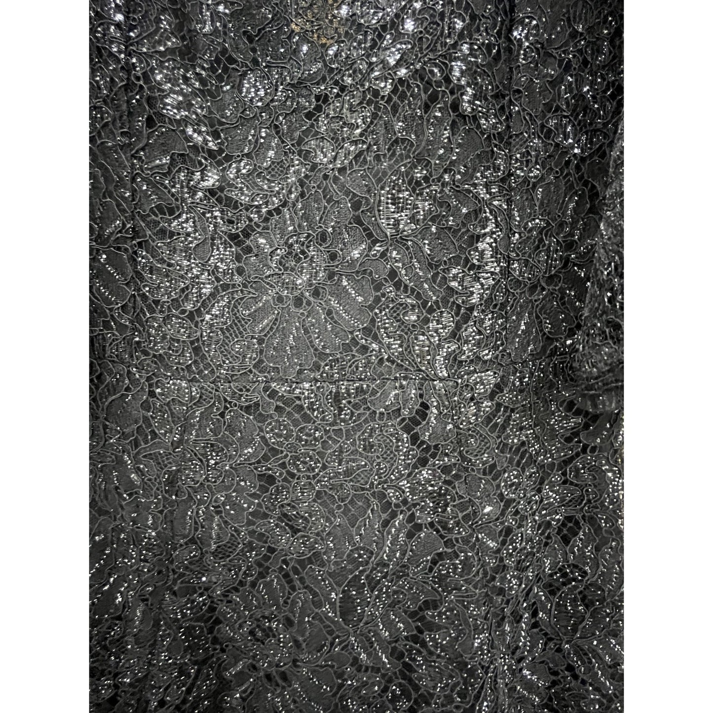 NWT Dolce & Gabbana Black Metallic Corded Lace Flared Low Back Dress IT 40 US S