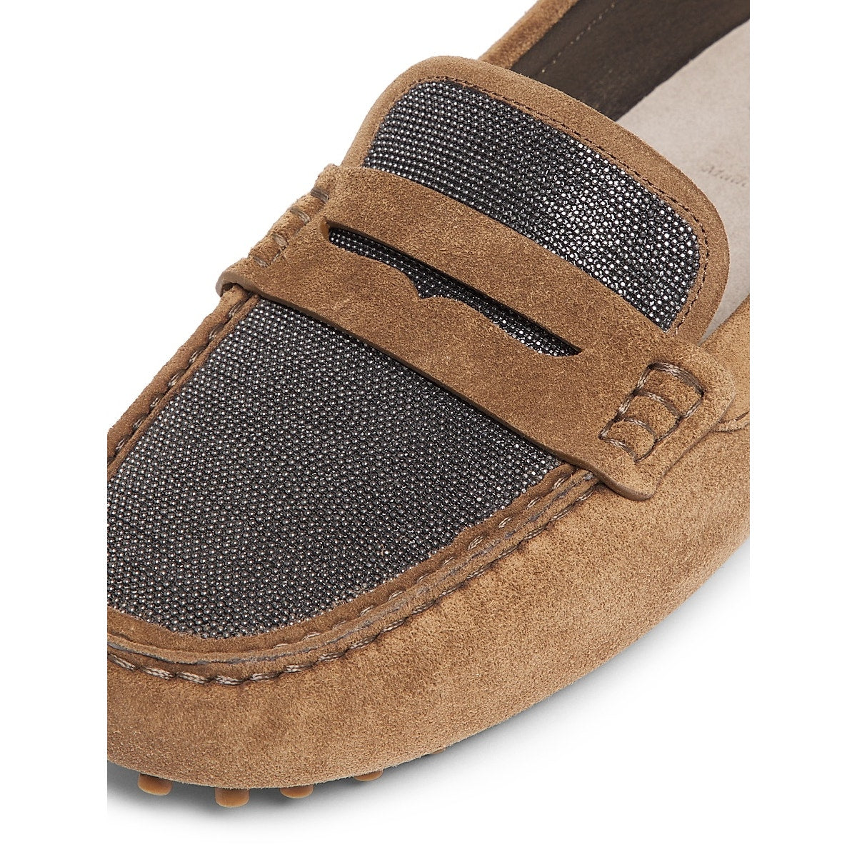 Brunello Cucinelli Monili Suede Moccasins Penny Loafers driving shoes