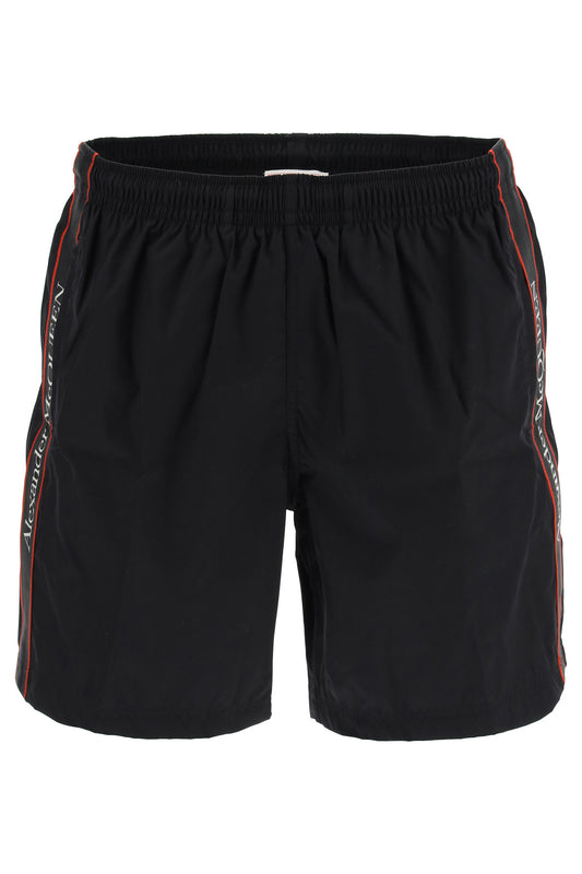 Alexander Mcqueen Swimtrunks With Logo Selvedge