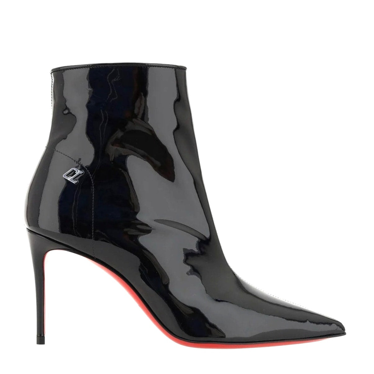 Christian Louboutin Sporty Kate Patent Leather Pointed Toe Boots Black