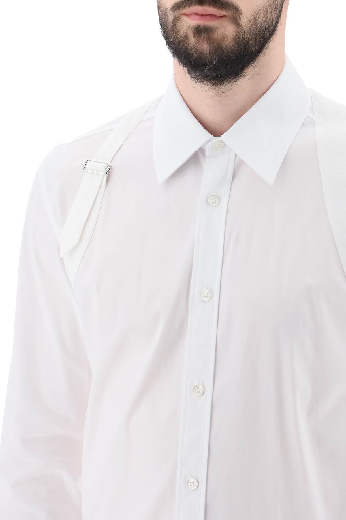 Alexander Mcqueen Stretch Cotton Harness Shirt