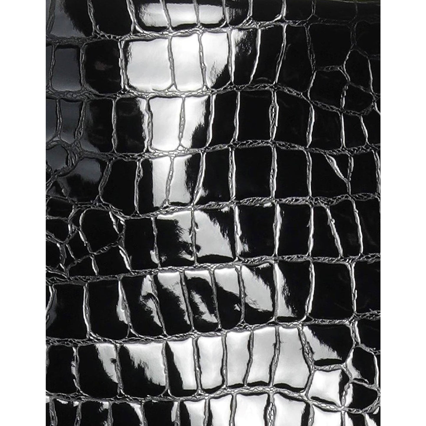 NWT Dolce & Gabbana Black Croc Faux-Leather Midi Skirt IT 36 US XXS