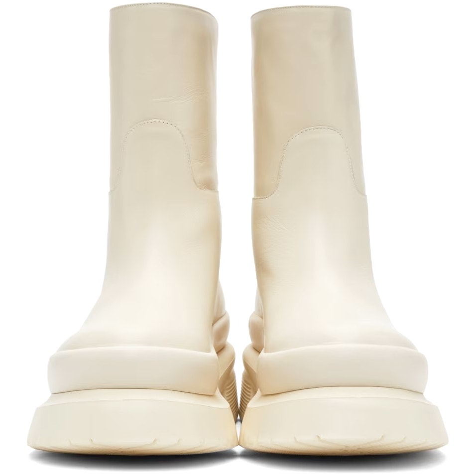 Valentino Garavani  Off-White Roman Stud Ankle Boots Ivory 37