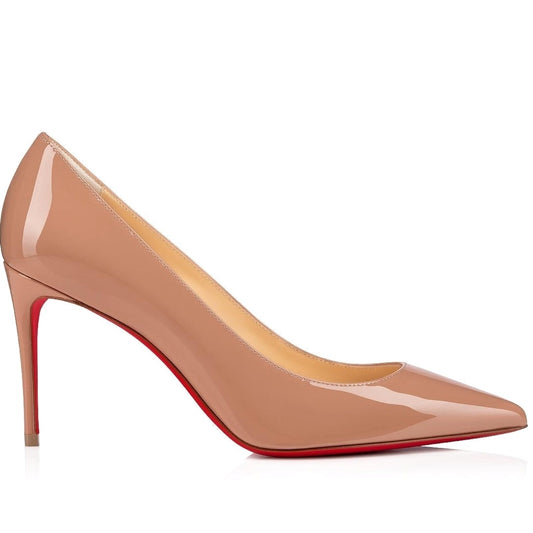 Christian Louboutin  Kate 85MM Patent Leather Pumps Nude