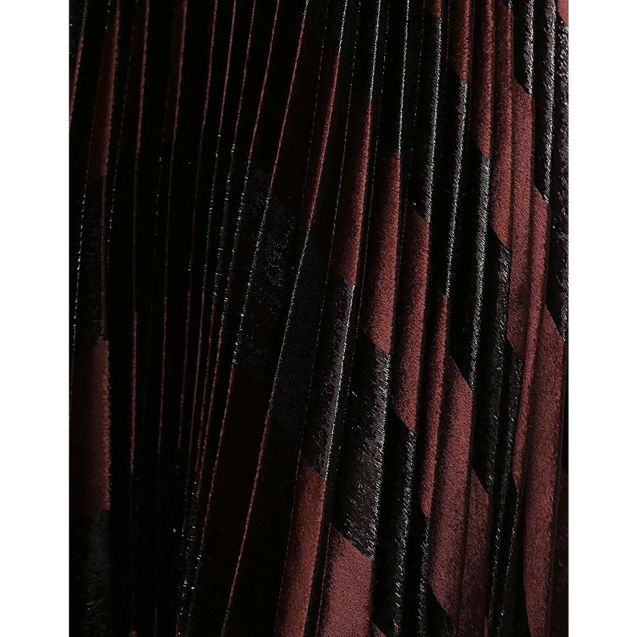 NWT Dolce & Gabbana Dark Brown Metallic Velvet Pleated Long Skirt IT 36 US XXS