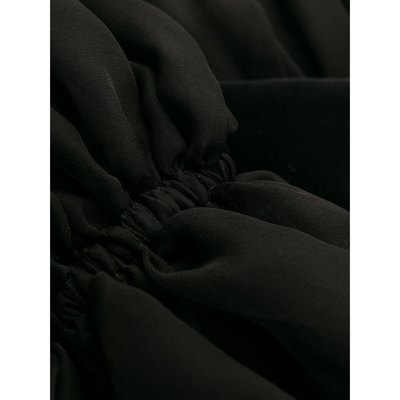 DOLCE & GABBANA Black Gathered silk-blend chiffon Mini Dress 40 S