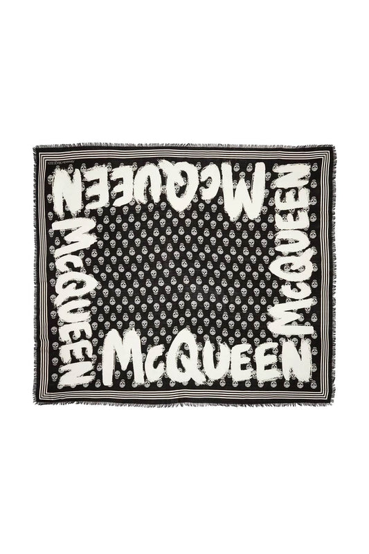 Alexander Mcqueen Graffiti Biker Scarf