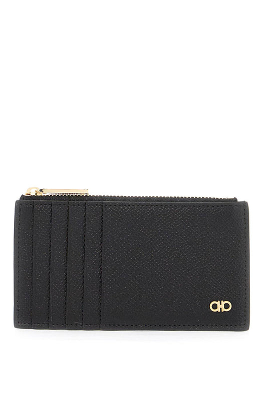 Ferragamo Hammered Leather Card Holder