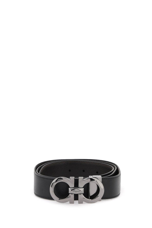 Ferragamo Reversible Faceted Gancini Buckle Belt