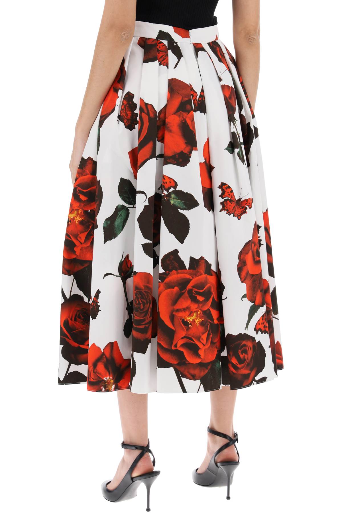 ALEXANDER MCQUEEN Gonna Plissettata Tudor Rose