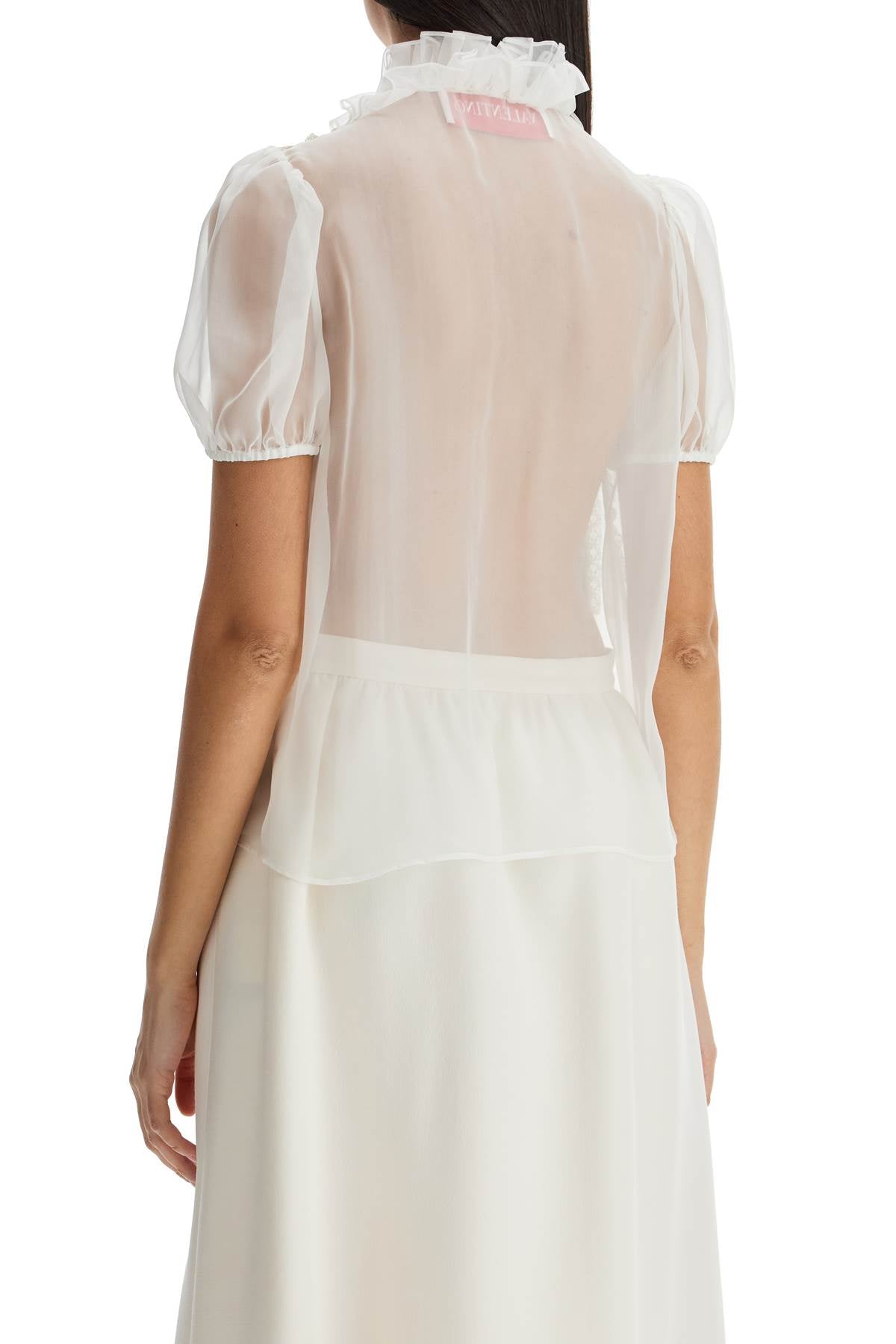 Valentino Garavani Short-Sleeved Chiffon Blouse