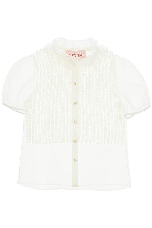 Valentino Garavani Short-Sleeved Chiffon Blouse